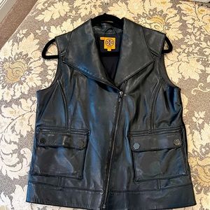 Tory Burch Black Leather Vest